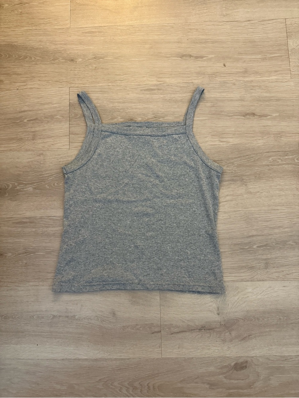 Xhilaration Cotton Women's Heather Gray square neck Tank top fits medium -large